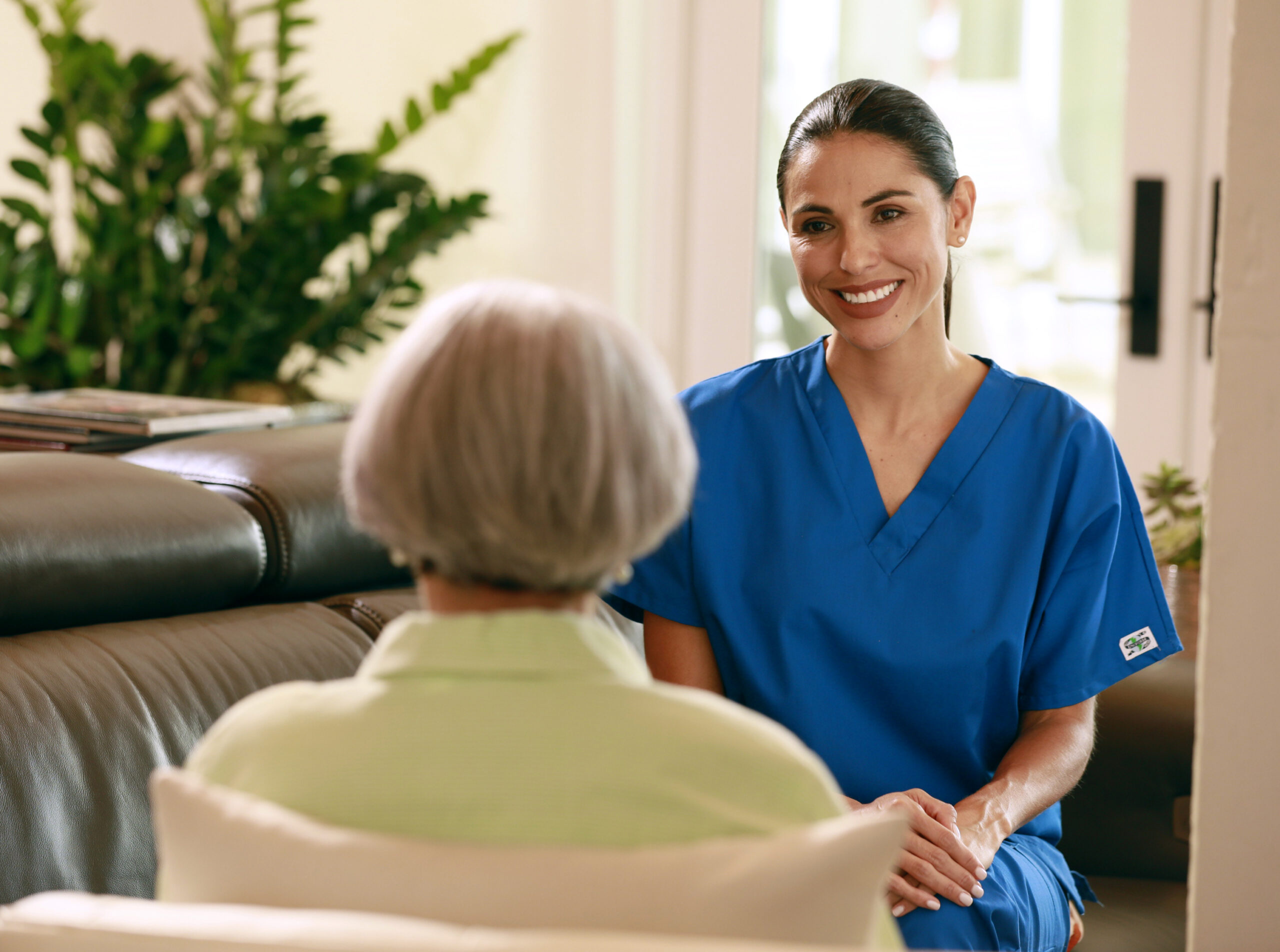 Medical social worker providing support and counseling to patient and family